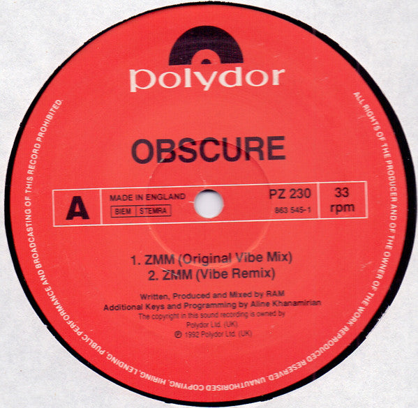 Obscure : Zmm (12")