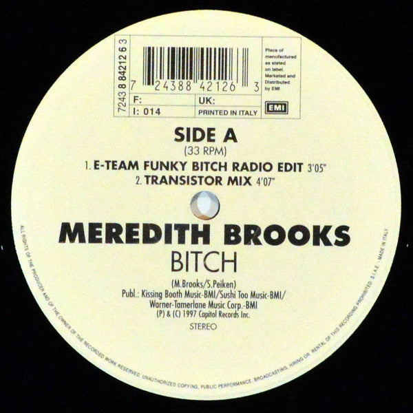 Meredith Brooks : Bitch (12")
