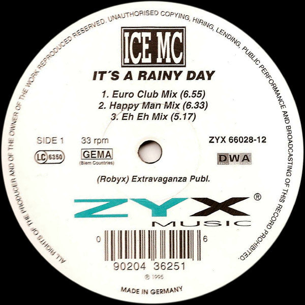 ICE MC : It's A Rainy Day (12")