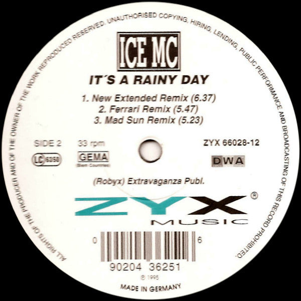 ICE MC : It's A Rainy Day (12")