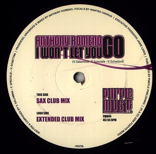 Anthony Romeno : I Won't Let You Go (12")