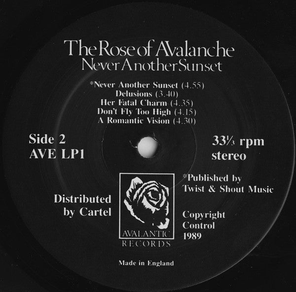 The Rose Of Avalanche : Never Another Sunset (LP, Album)