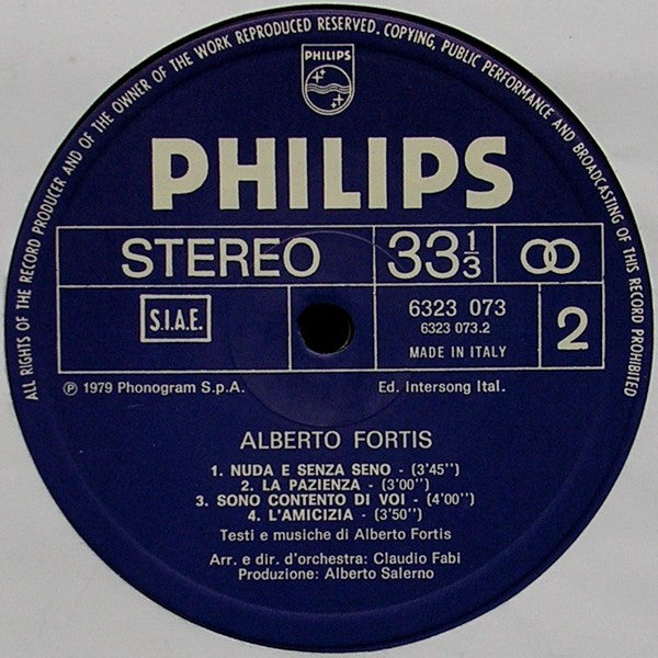 Alberto Fortis : Alberto Fortis (LP, Album)