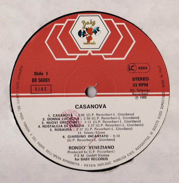 Rondo' Veneziano* : Casanova (LP, Album)