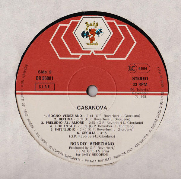 Rondo' Veneziano* : Casanova (LP, Album)