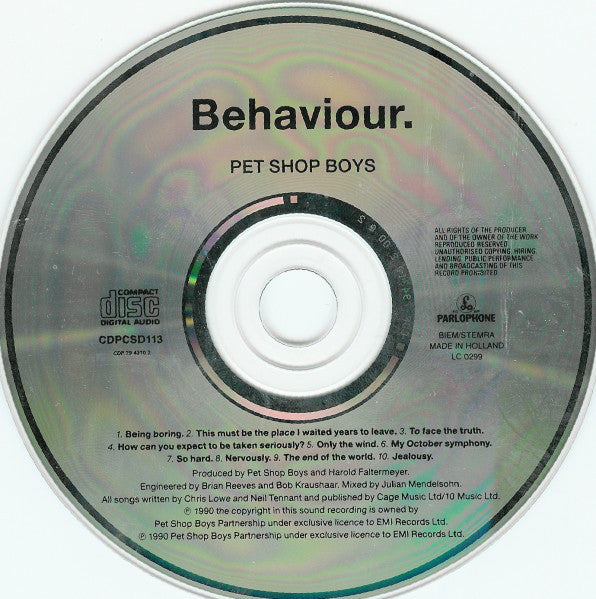 Pet Shop Boys : Behaviour (CD, Album)