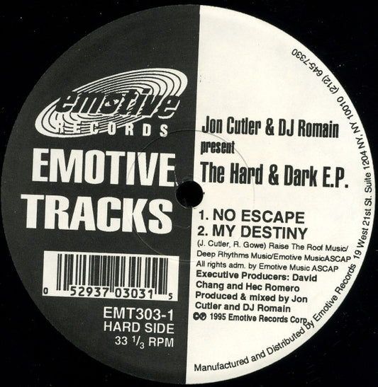 Jon Cutler & DJ Romain : The Hard & Dark E.P. (12", EP)