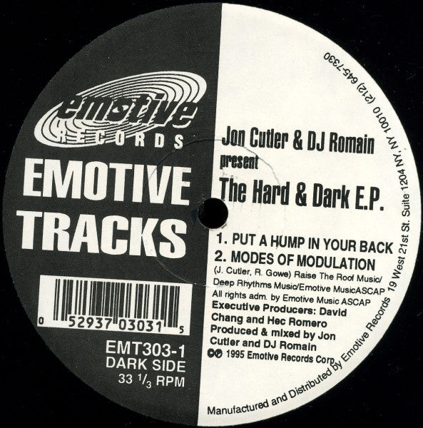 Jon Cutler & DJ Romain : The Hard & Dark E.P. (12", EP)