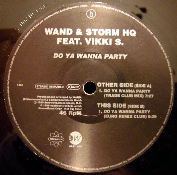 Wand & Storm HQ Feat. Vikki S : Do You Wanna Party (12", Promo)