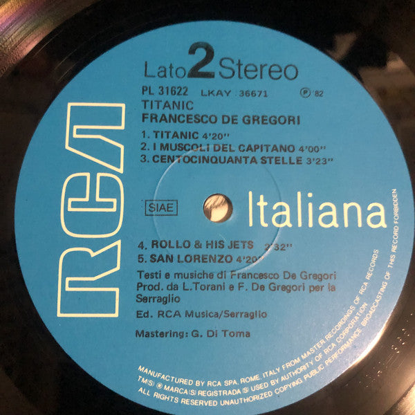 Francesco De Gregori : Titanic (LP, Album)