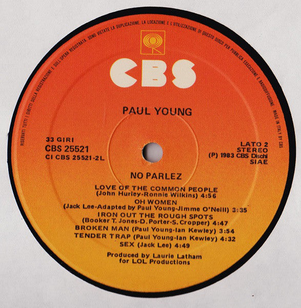 Paul Young : No Parlez (LP, Album)