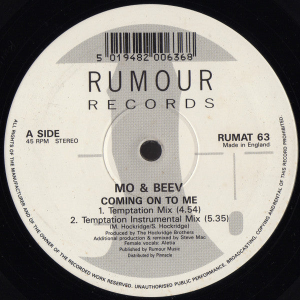 Mo & Beev : Coming On To Me (12")