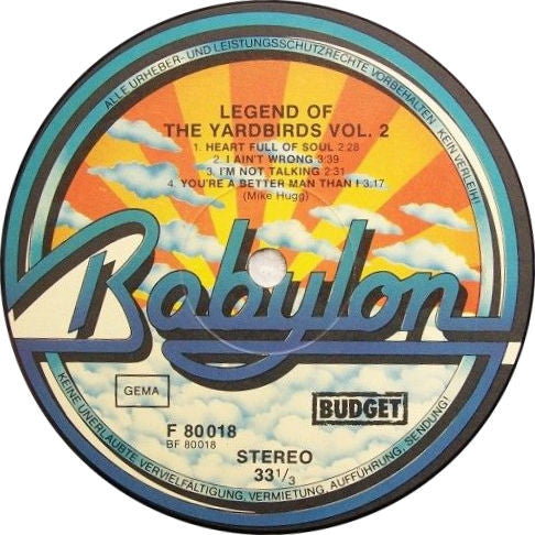The Yardbirds : Legend Of The Yardbirds Vol. 2 (LP, Comp)