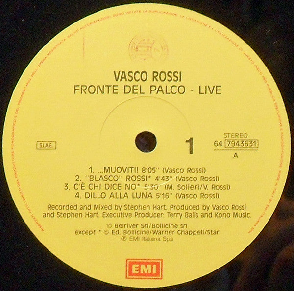 Vasco* : Fronte Del Palco - Live (2xLP, Album)