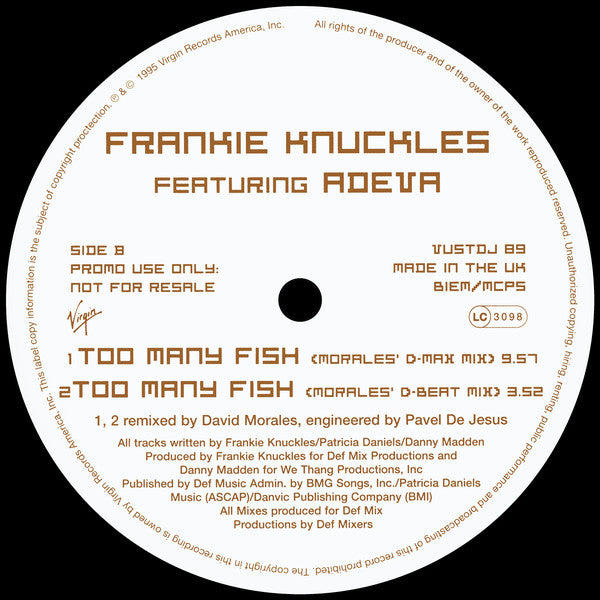 Frankie Knuckles Featuring Adeva : Too Many Fish (2x12", Promo, Gat)