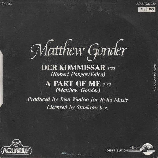 Matthew Gonder : Der Kommissar (7", Single)