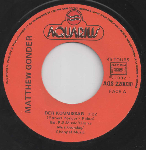 Matthew Gonder : Der Kommissar (7", Single)