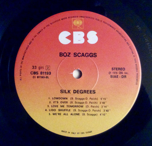 Boz Scaggs : Silk Degrees (LP, Album)