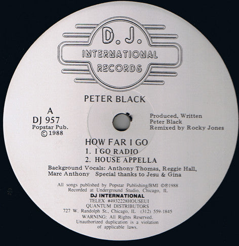 Peter Black : How Far I Go (12")