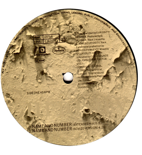 Curiosity Killed The Cat : Name & No. (12", Single)