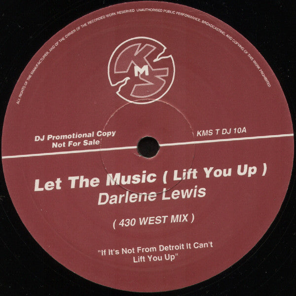 Darlene Lewis : Let The Music (Lift You Up) (10", Promo)