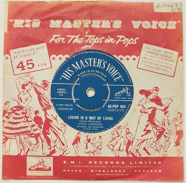 Steve Lawrence (2) : (I Don't Care) Only Love Me / Loving Is A Way Of Living (7", Single)
