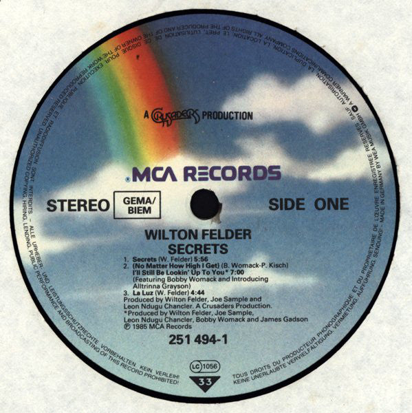 Wilton Felder Featuring Bobby Womack : Secrets (LP, Album)