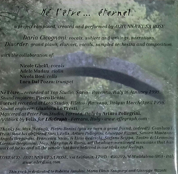 Autunna Et Sa Rose : Né L'Être... Eternel (CD, Album)