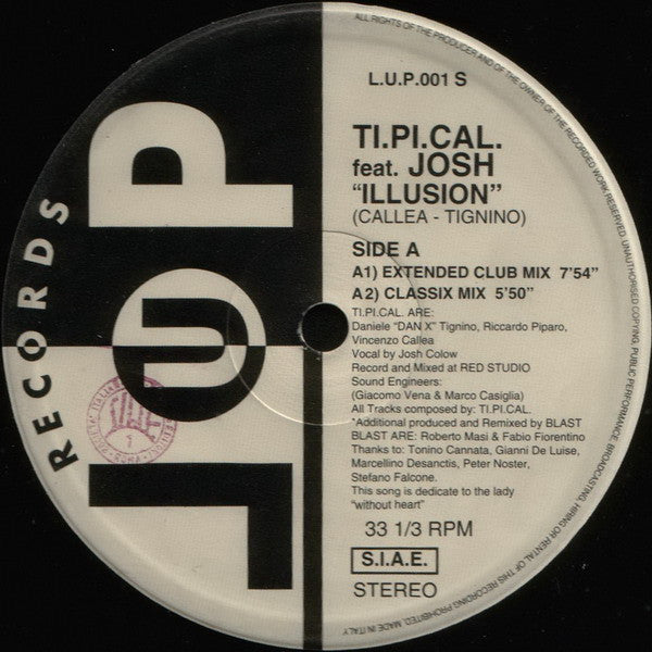 Ti.Pi.Cal. Featuring Josh* : Illusion (12")