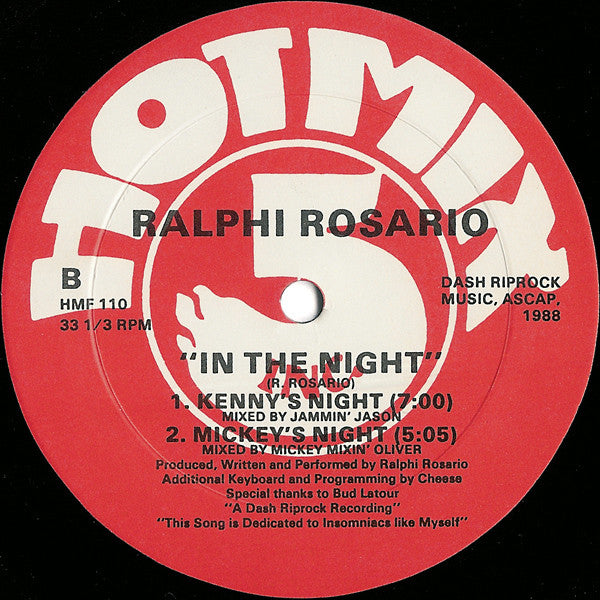 Ralphi Rosario : In The Night (12")