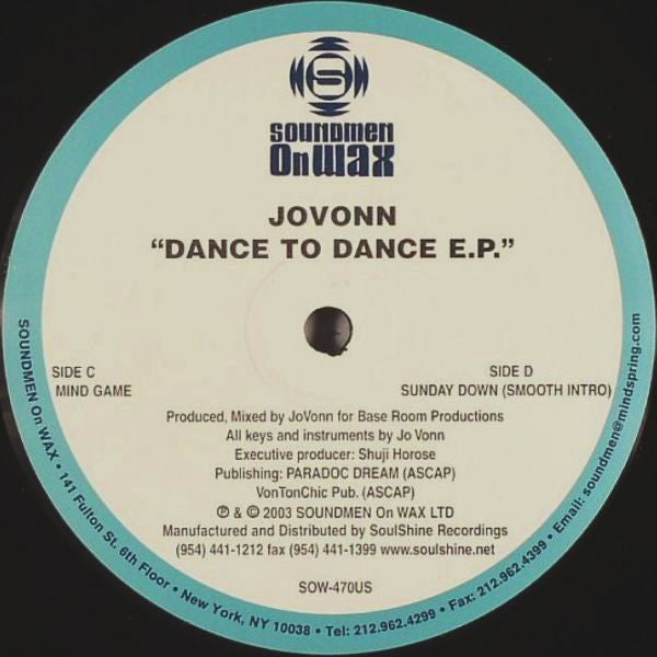 Jovonn : Dance To Dance E.P. (2x12", EP)