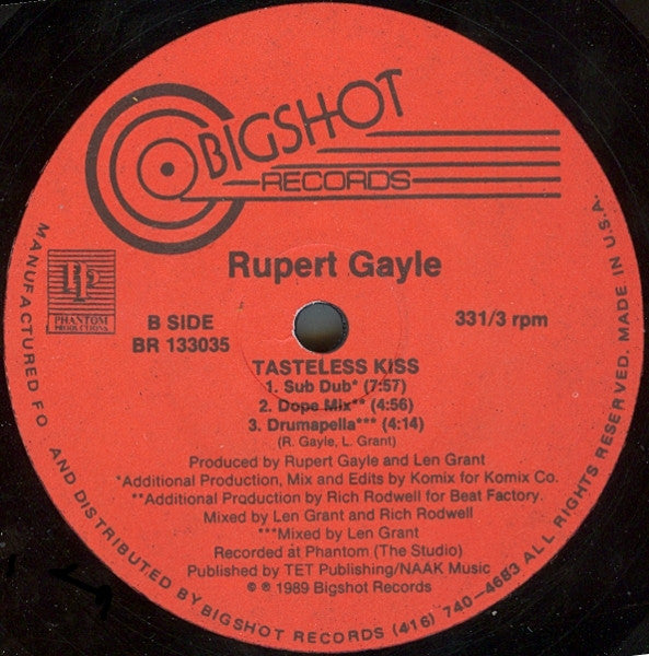 Rupert Gayle : Tasteless Kiss (12")