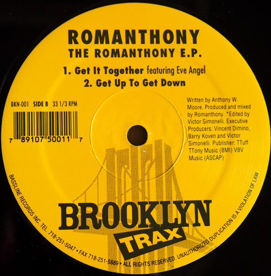 Romanthony Featuring Eve Angel : The Romanthony E.P. (12", EP)