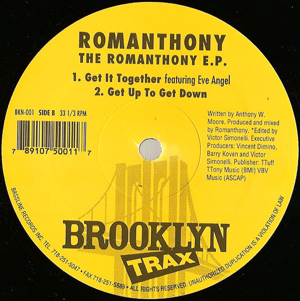 Romanthony Featuring Eve Angel : The Romanthony E.P. (12", EP)