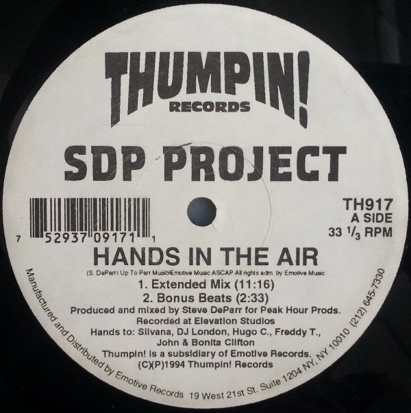 SDP Project : Hands In The Air (12")