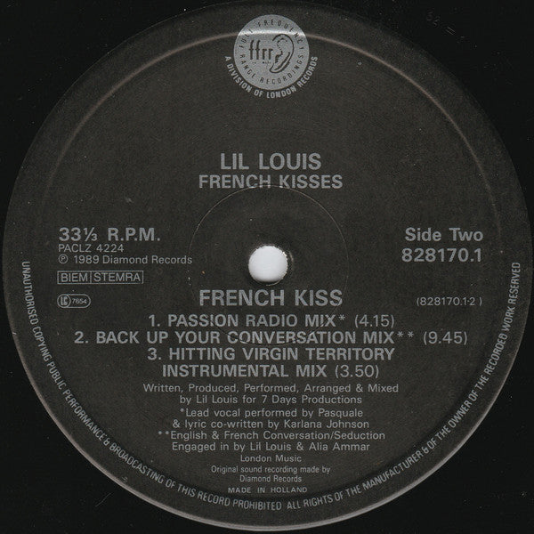 Lil' Louis : French Kisses (The Complete Mix Collection E.P.) (12", EP)