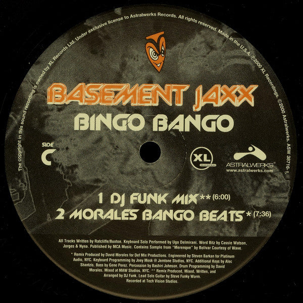 Basement Jaxx : Bingo Bango (2x12", Single)