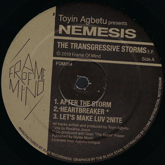 Toyin Agbetu Presents  Nemesis (12) : The Transgressive Storms EP  (12", EP)