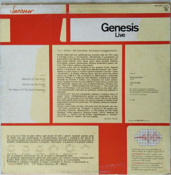 Genesis : Live (LP, Album, RE)