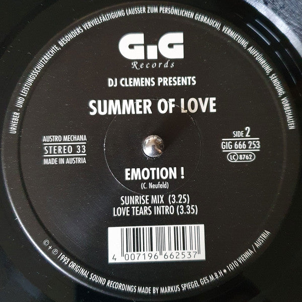 DJ Clemens Presents Summer Of Love : Emotion! (12")