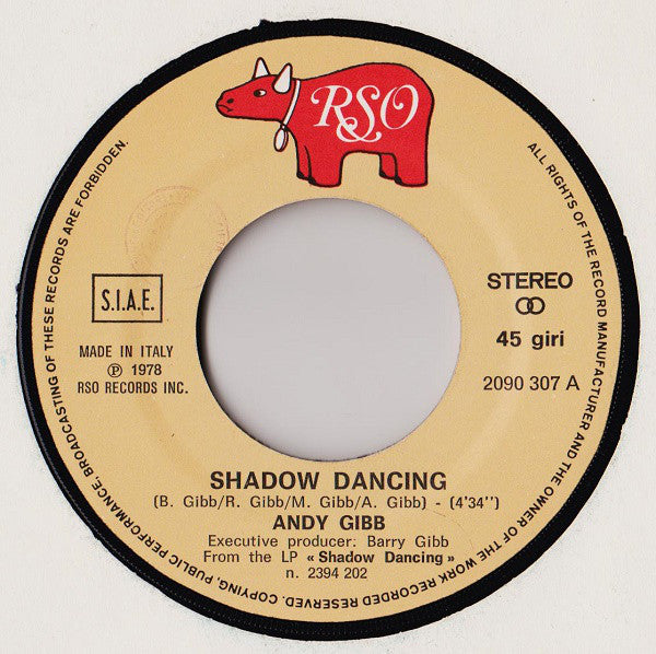 Andy Gibb : Shadow Dancing (7", Single)