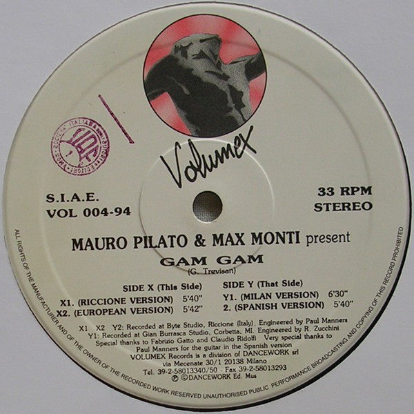 Mauro Pilato & Max Monti : Gam Gam (12")