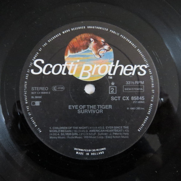 Survivor : Eye Of The Tiger (LP, Album, CX )