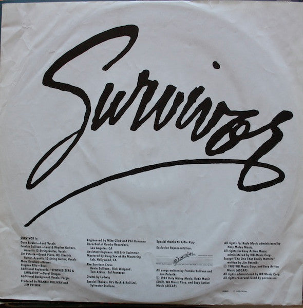 Survivor : Eye Of The Tiger (LP, Album, CX )