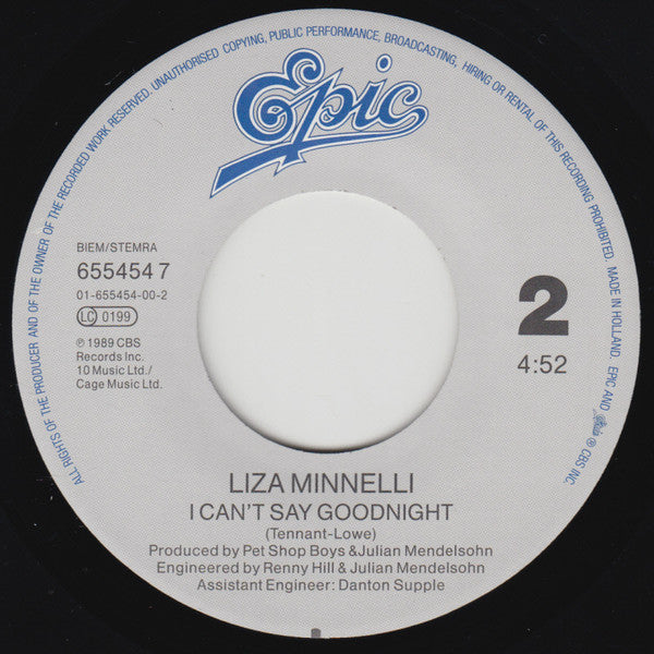 Liza Minnelli : So Sorry, I Said (7", Single)