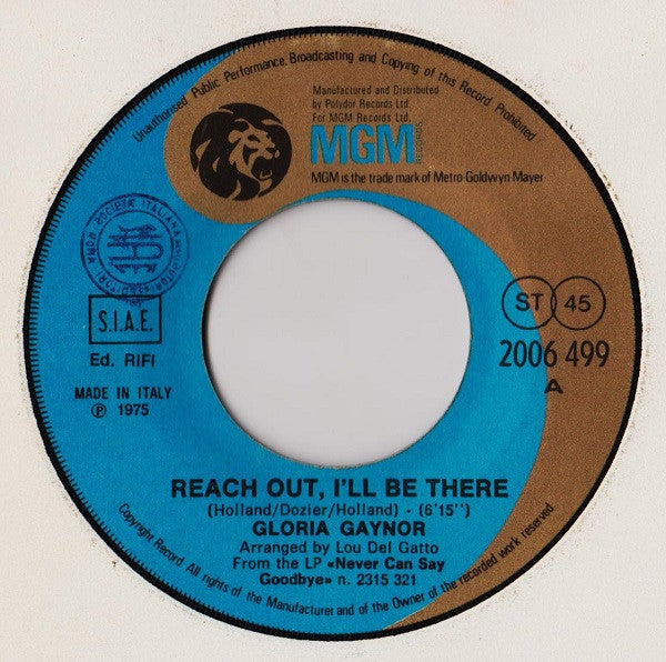 Gloria Gaynor : Reach Out, I'll Be There  (7", Single)