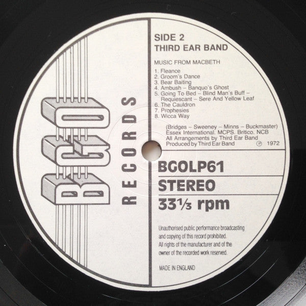 Third Ear Band : Music From Macbeth (LP, Album, RE)