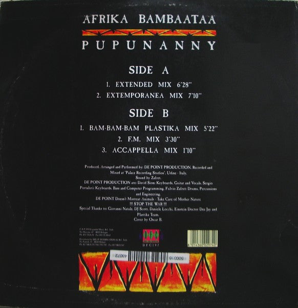 Afrika Bambaataa : Pupunanny (12")