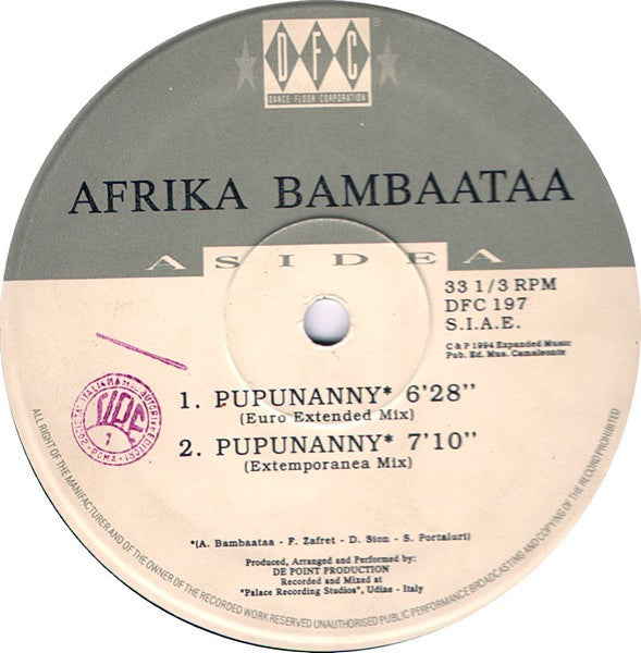 Afrika Bambaataa : Pupunanny (12")