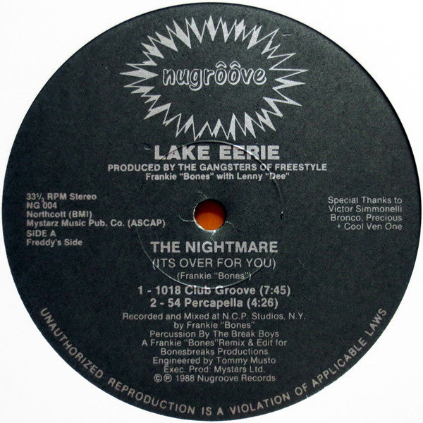 Lake Eerie : The Nightmare (Its Over For You) (12")